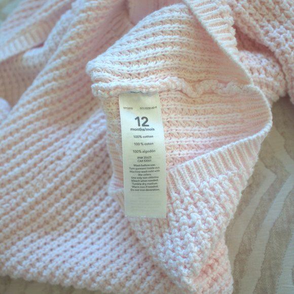 🚼 Carter's Pink Knitted Cardigan | Hooded Sweater - Picture 3 of 8